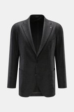 Front view of Tagliatore Dark Grey Melange Blazer in fine wool with cashmere, slim fit, two-button, notched lapel, patch hip pockets.

Description: <p>The unconstructed craftsmanship made from fine wool with cashmere makes this blazer by TAGLIATORE an exc