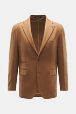 Front view of Tagliatore Cashmere Blazer Brown in pure cashmere, slim fit, two-button tailored style with notched lapel and classic pockets.

Description:  
<p>The unconstructed design made from pure cashmere makes this lightweight blazer by TAGLIATORE an