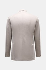 Back view of the Tagliatore Taupe Melange Blazer, slim fit in a soft virgin wool-cashmere blend with rear side vents and unfinished sleeve cuffs.