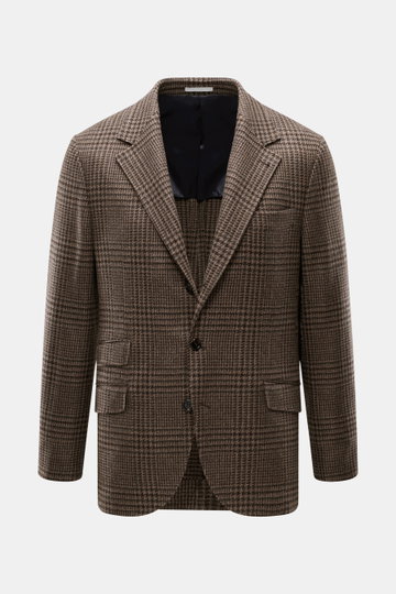 Brunello Cucinelli Cashmere Sakko braun/graubraun kariert