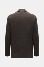 The Row Cashmere Blouson 'Olek' schwarz shown from the back, featuring pure cashmere with a soft, airy texture, raglan sleeves, and a stand collar with button strap, crafted with masterful double processing for a warm, voluminous surface of remarkable lig