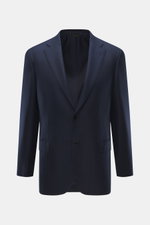 Front view of Brioni Blazer 'Ravello' navy, a slim fit tailored two-button blazer with notch lapel, classic breast pocket, flap hip pockets. Italian craftsmanship in its finest form: The 'Ravello' model by BRIONI impresses with an exquisite mix of wool, c