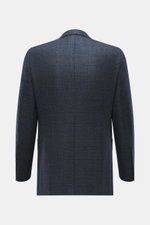Rear view of the Brioni Blazer 'Ravello' navy checkered in a slim fit showcasing the classic Glen check pattern, photographed from behind. Italian craftsmanship at its finest: the 'Ravello' blazer by BRIONI impresses with an exquisite blend of wool and si