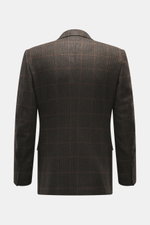 Zegna Cashmere Sakko 'Couture' dunkelbraun/graubraun kariert, Rückansicht, Glencheck-Karo, Slim Fit, reiner Cashmere, taillierter Zwei-Knopf-Stil.