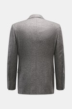 Zegna Sakko 'Couture' anthrazit/grau kariert, Rückansicht, Glencheck-Karo, Slim Fit, Cashmere-Seide, halb gefüttert, feinste italienische Handwerkskunst.