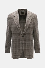 Zegna Cashmere Sakko 'Torino Couture' grau/dunkelgrau gemustert, frontale Nahaufnahme, Slim Fit, Fischgrat-Webmuster, zwei Knöpfe, tailliert, reine Cashmere-Qualität.