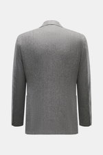Zegna Cashmere Sakko 'Torino Couture' graubraun kariert, Rückansicht, Slim Fit, reiner Cashmere, weiches Glencheck-Muster, halb gefüttert, Seitenschlitze.