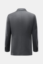Barena Sakko dunkelgrau meliert, Rückansicht, reine Schurwolle, weicher Griff, Slim Fit, gerade geschnittener Zwei-Knopf-Stil, fallendes Revers, klassische Brusttasche, aufgesetzte Hüfttaschen, Kissing Buttons, rückwärtige Seitenschlitze, Unconstructed De