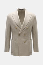 Front view of Windsor Sakko 'Salio' taupe meliert, a slim fit, soft wool double-breasted blazer with peak lapels and patch pockets.

Description: <p>Gewohnt klassisch mit WINDSOR: Das Sakko 'Salio' im zweireihigen Drei-Knopf-Stil aus hochwertiger Wolle 