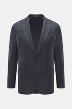 Windsor Sakko 'Giro' navy frontale Ansicht mit Slim Fit, fallendem Revers, Zwei-Knopf-Stil, Brusttasche, Hüfttaschen, Kissing Buttons, Seitenschlitzen, Unconstructed Design, drei Innentaschen, weicher Griff, feiner Webstruktur aus Wolle, Microfaser und Ca