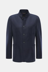Windsor Sakko 'Tesso' navy, Slim Fit, Stehkragen, fünf Knöpfe, aufgesetzte Taschen, aus feiner Wolle, weicher Griff, Frontansicht.