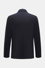 Back view of Harris Wharf London Jersey blazer navy in slim fit, unconstructed design, made of soft virgin wool jersey with notched lapel.

Description: <p>Stylish, classic, unsurpassed comfort: This elegant double-breasted blazer in an unconstructed desi