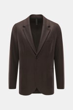 Front view of Harris Wharf London Cashmere Blazer Dark Brown in slim fit, tailored two-button style with notched lapel and patch pockets.

<p>A straightforward cut and soft Loro Piana cashmere are the components with which HARRIS WHARF LONDON creates the 