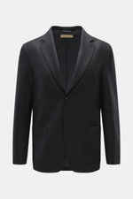 Officine Générale Sakko 'Michel' navy, Frontansicht, Slim Fit aus weichem Twill-Schurwolle mit fallendem Revers, Zwei-Knopf-Stil, Taschen.