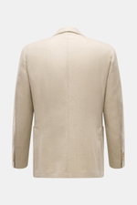 Santaniello Sakko sand meliert aus reiner Wolle, Rückansicht, Slim Fit, tailliert, fallendes Revers, Kissing Buttons, Unconstructed Design.