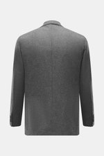 Rear view of Santaniello Blazer grey melange in pure wool, Slim Fit, with soft touch, notched lapel, rear side vents, and unconstructed design.