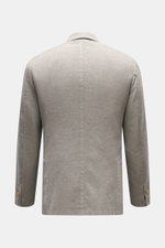 Santaniello Blazer grey/offwhite striped shown from the back, classically elegant slim fit with structured cotton fabric, soft touch.