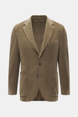 Front view of the Santaniello Cord Blazer khaki in soft cotton and cashmere corduroy with slim fit, notched lapel, and classic breast pocket.

Description: <p>Always well dressed: This cord blazer by SANTANIELLO made of soft cotton with cashmere reliably 