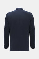 Santaniello Sakko navy, Rückansicht in Slim Fit, Baumwoll-Twill mit weichem Griff, taillierter Drei-Knopf-Stil, Unconstructed Design, Seitenschlitze.