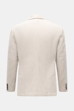 Back view of 04651/ A trip in a bag Cord Blazer sand in slim fit, corduroy microfiber with light elastic quality, tailored two-button style, notched lapel, patch hip pockets, small woven label in side seam, rear side vents, sleeve cuffs with buttons, unco
