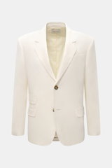 Front view of Ami Paris Smart-casual jacket cream in viscose-linen blend, slim fit, two-button, notch lapel, flap hip pockets, breast pocket, button cuffs.