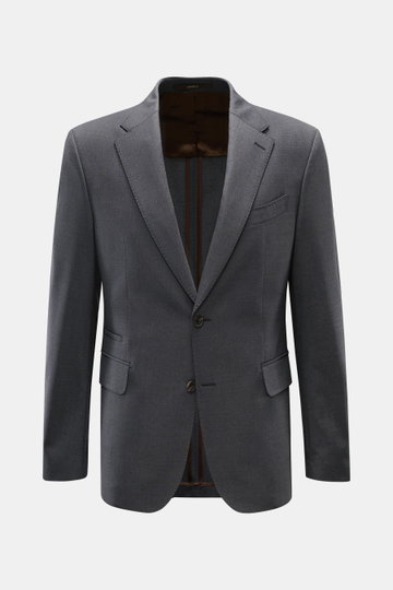 Windsor Sakko 'Sono' anthrazit meliert, Slim Fit, aus feiner Wolle, elastisch, fallendes Revers, Zwei-Knopf-Stil, frontale Perspektive.