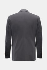 Windsor Sakko 'Sono' anthrazit meliert, Rückansicht, Slim Fit, feine Wolle, zwei Seitenschlitze, Unconstructed Design, Kissing Buttons.