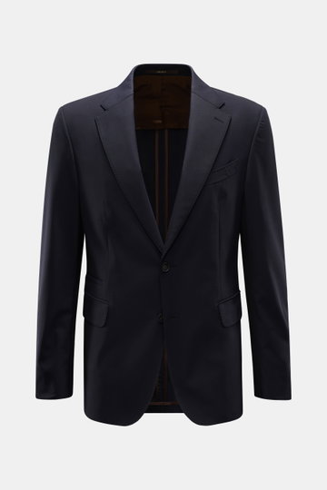 Windsor Sakko 'Sono' navy, frontale Nahaufnahme, Slim Fit, feine Wolle, fallendes Revers, Zwei-Knopf, Brust- und Hüfttaschen, unstrukturiert.