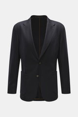 Windsor Sakko 'Giorno' dark navy meliert, frontal fotografiert, Slim Fit, Mix aus Wolle und Microfaser, fallendes Revers, Zwei-Knopf-Stil, Brusttasche, Hüfttaschen, Kissing Buttons, Seitenschlitze, Unconstructed Design, zwei Innentaschen, leicht griffige 