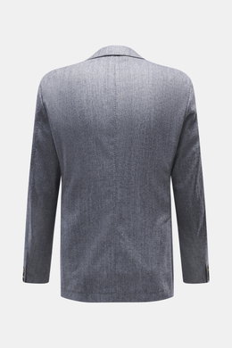 Rückansicht des Windsor Sakko 'Giorno' rauchblau meliert, Slim Fit, Mix aus Wolle und Microfaser, fallendes Revers, Unconstructed Design.