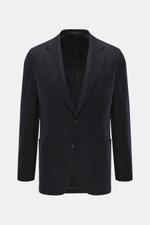 Windsor Sakko 'Giorno' navy, frontale Ansicht, feiner Twill aus reiner Wolle, Slim Fit, fallendes Revers, Zwei-Knopf-Stil, Brusttasche, Hüfttaschen, Kissing Buttons, Seitenschlitze, Unconstructed Design, zwei Innentaschen, weich, leicht elastisch.