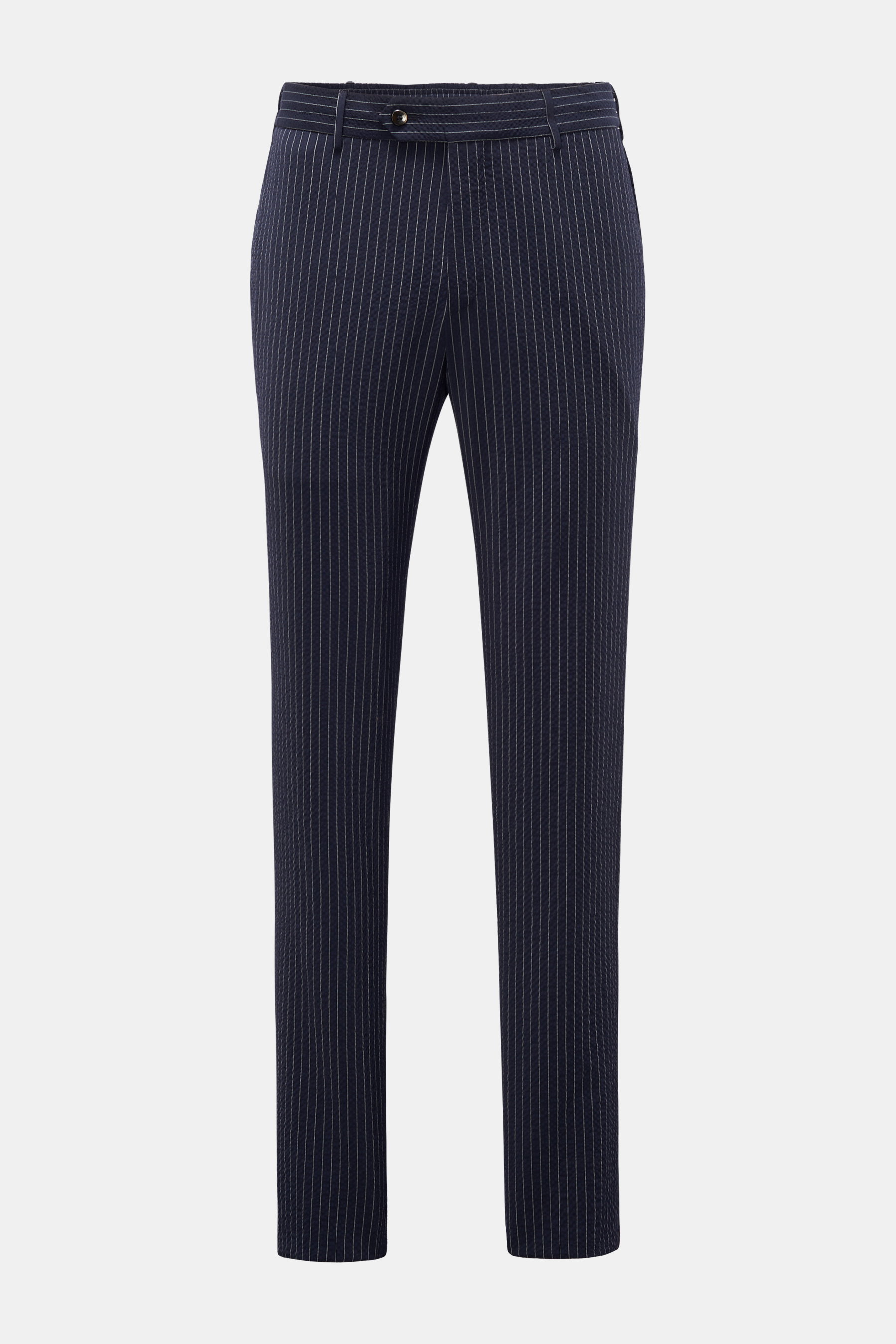 PT Torino Seersucker-Woll-Joggpants 'Slim Fit' navy/weiß gestreift