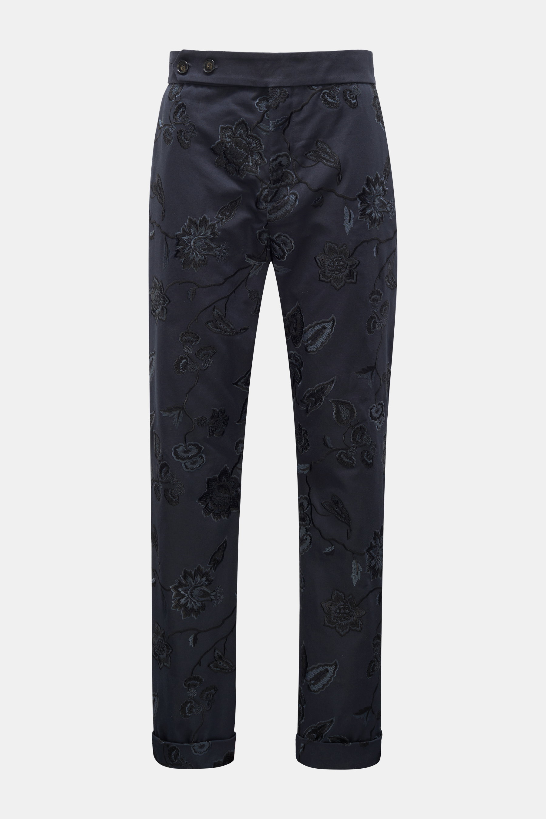 Erdem Baumwollhose 'Samuel' navy gemustert