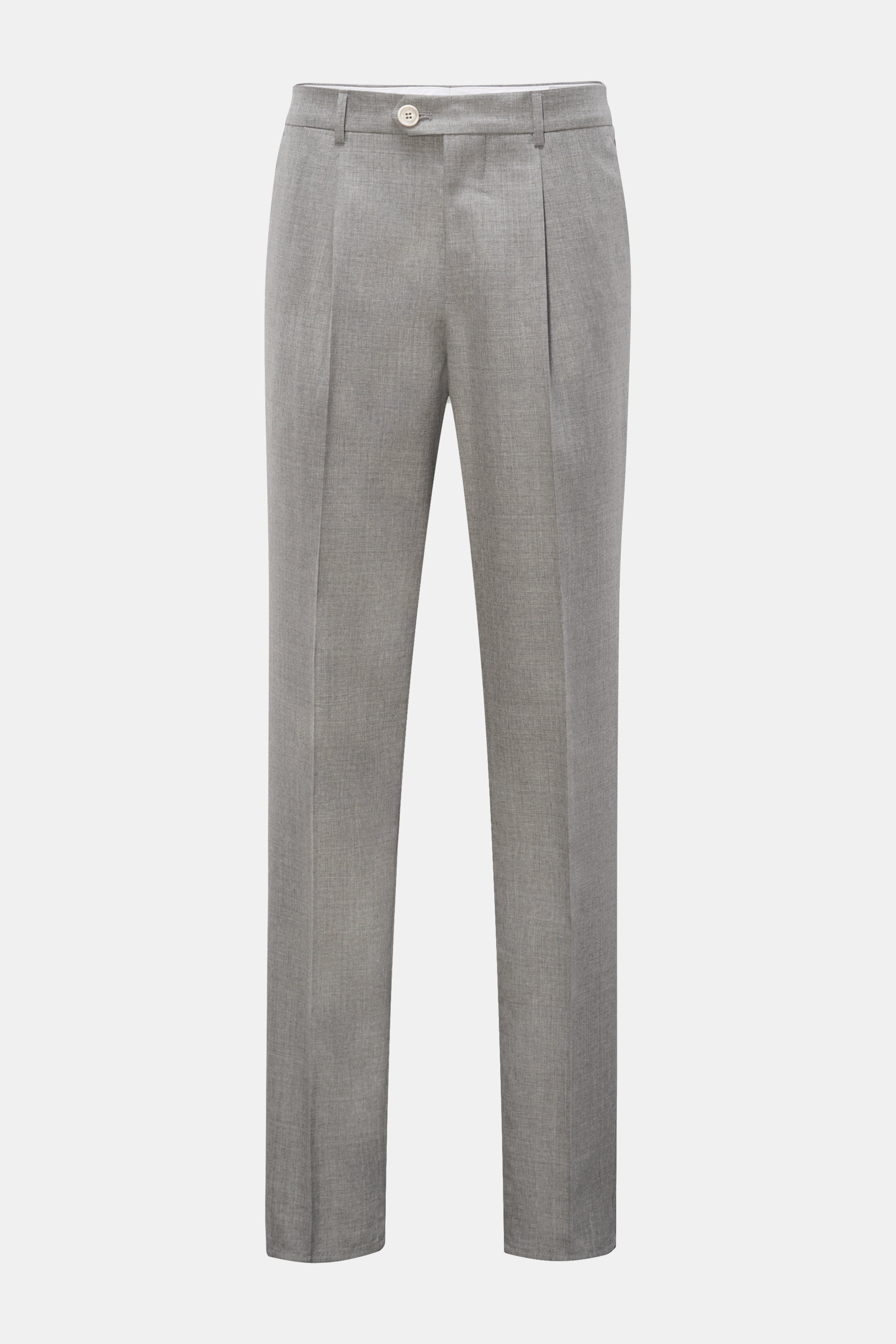 Brunello Cucinelli Wollhose 'Leisure Fit' hellgrau