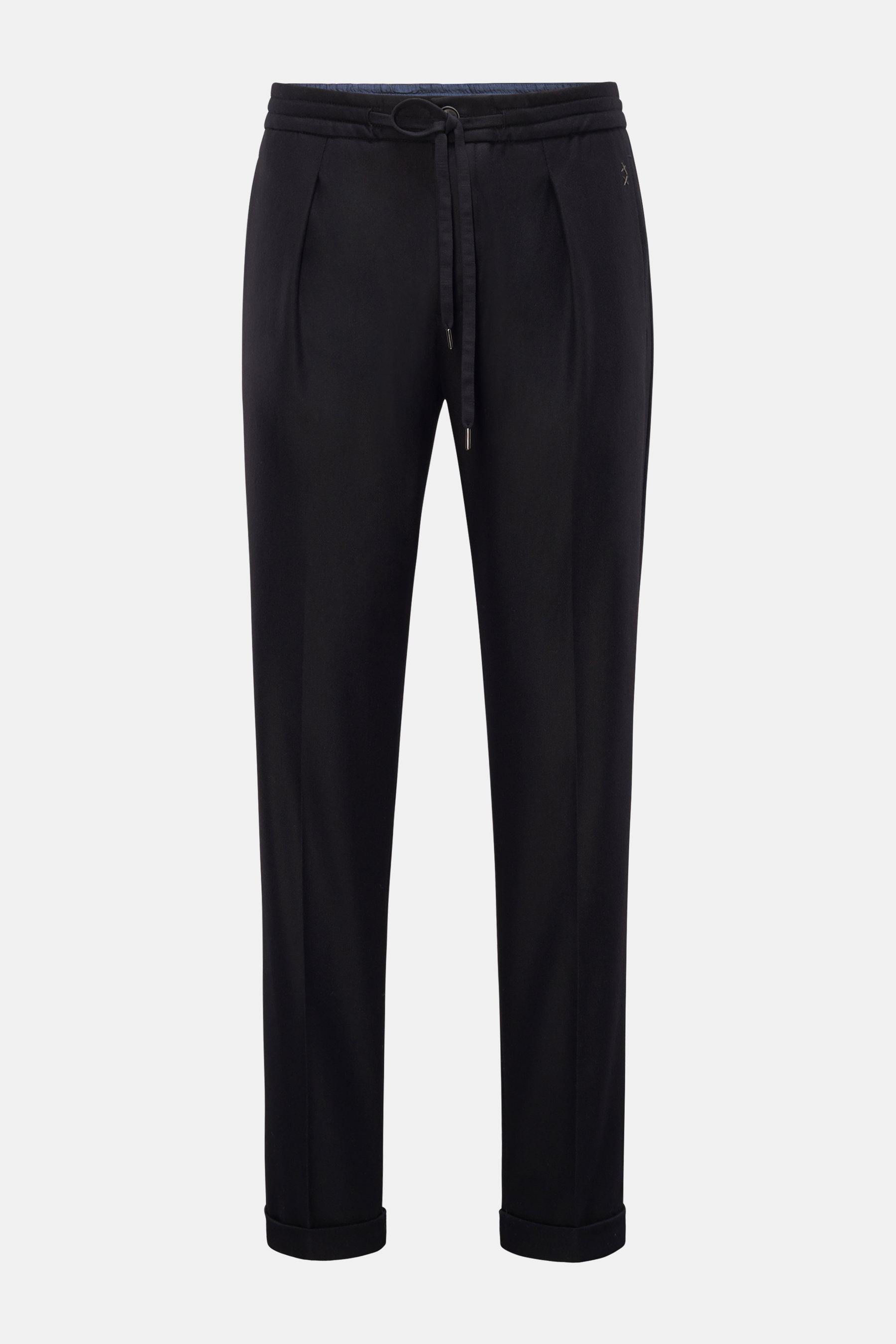 Weber+Weber Joggpants 'Felted Wool' schwarz