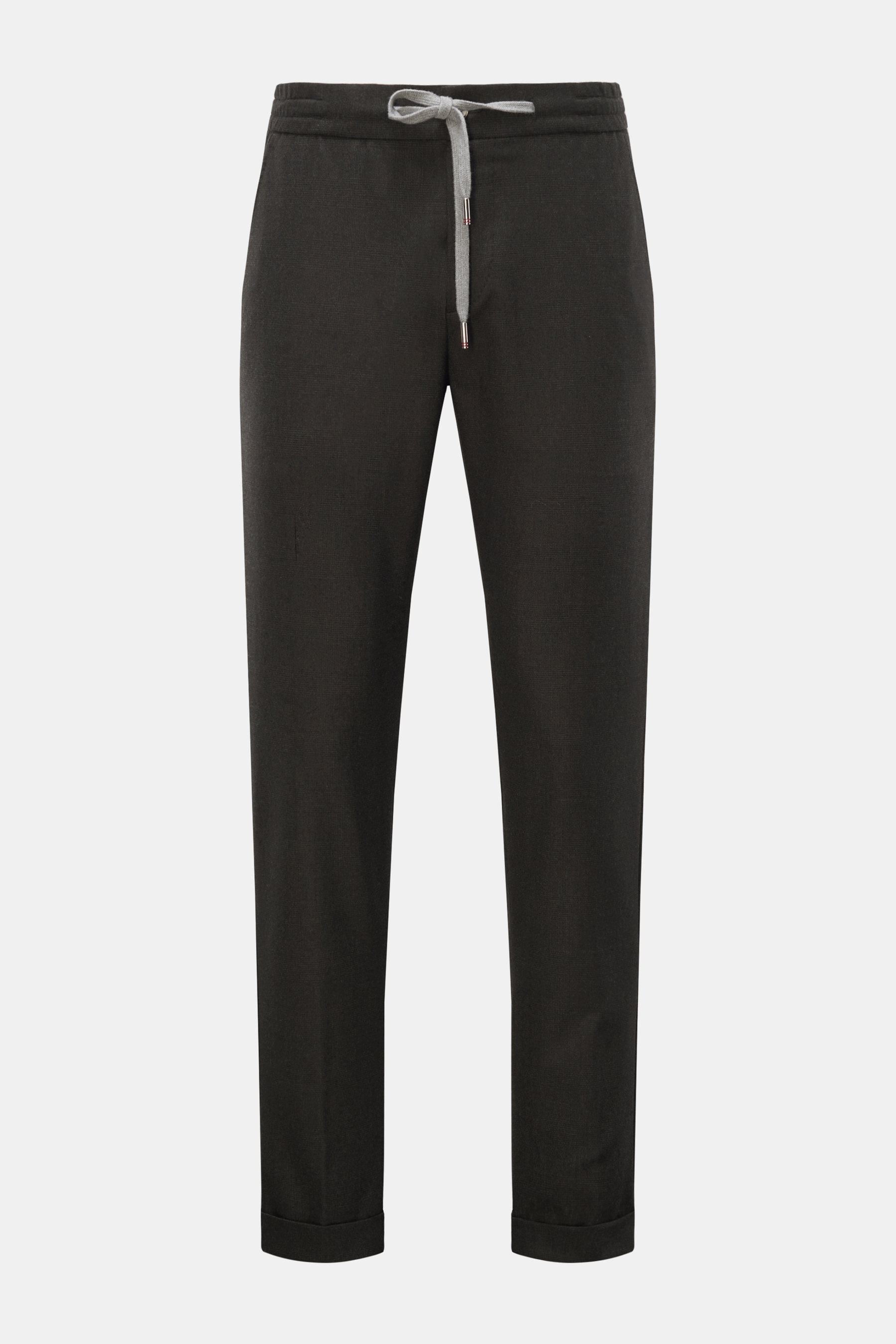 Marco Pescarolo Cashmere jogger pants 'Caracciolo' dark olive/anthracite checked