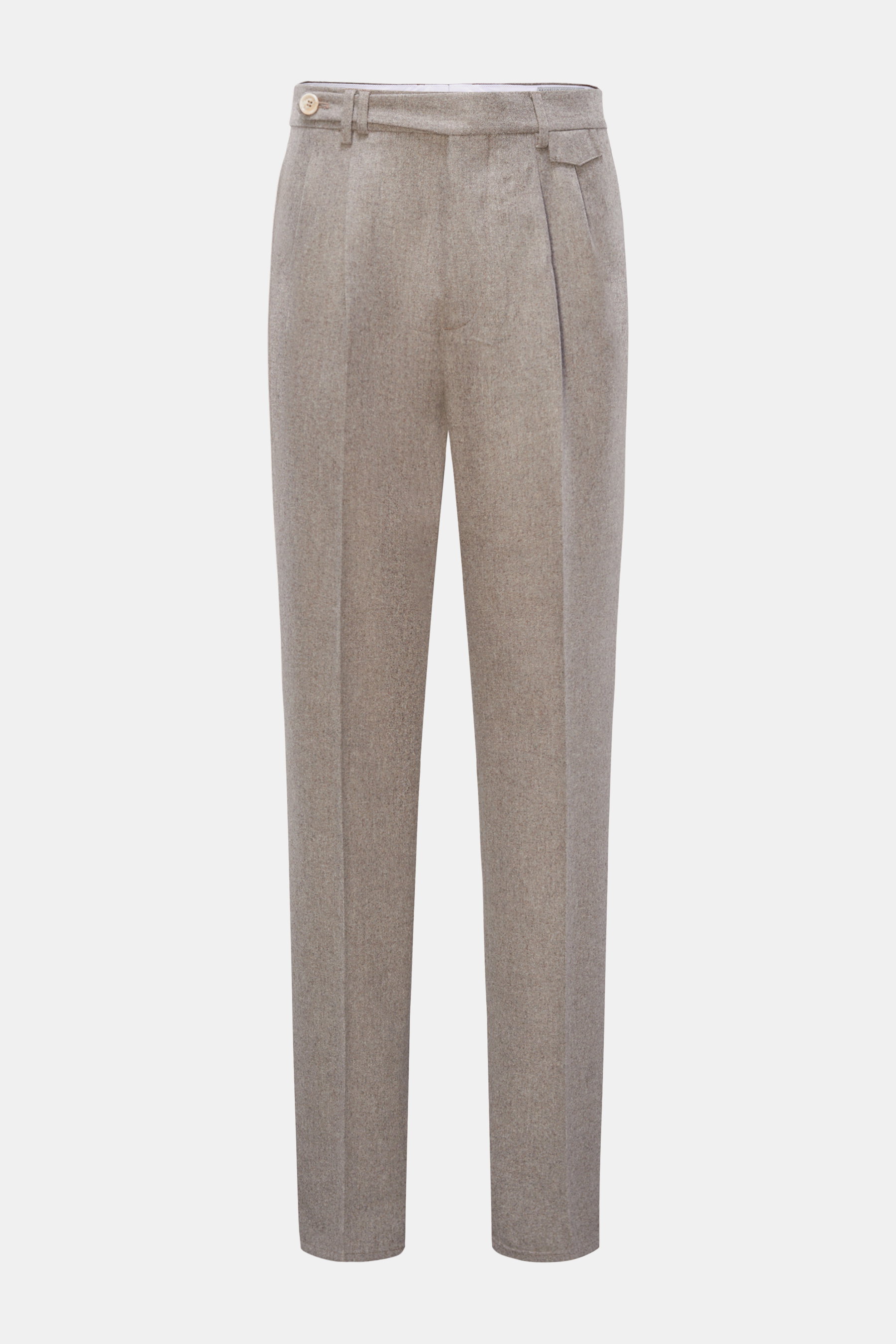 Brunello Cucinelli Wollhose 'Leisure Fit' sand meliert