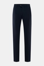 Marco Pescarolo Wollhose 'Evo' navy, frontale Ansicht, elastische Wolle, Regular Fit, schmal zulaufend, teillastischer Bund, Reißverschluss, Taschen.