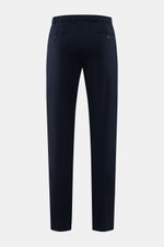 Marco Pescarolo Wollhose 'Evo' navy, von hinten fotografiert, aus elastischer Wolle, mit teilelastischem Bund, französischen und Gesäßtaschen.