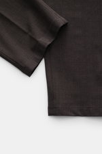 Marco Pescarolo Wollhose 'Evo' graubraun meliert, Nahaufnahme Vorderteil und Bein, elastische Wolle, Regular Fit, schmal zulaufend, weicher Griff.