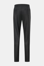 Marco Pescarolo Woll-Jogpants 'Chiaia' anthrazit meliert, Rückansicht, reine Schurwolle, Regular Fit, elastischer Bund, paspelierte Taschen.