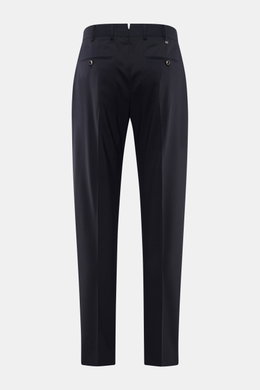 Rear view of PT Torino Wool trousers 'Union Fit' navy, showing jetted back pockets with buttons and fixed hem turn-up.

Description:  
<p>The 'Union Fit' from trouser specialists PT TORINO is the perfect choice for the coming season. The lightweight fabri