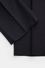 Close-up of navy PT Torino Wool trousers 'Union Fit' fabric and hem, photographed from above, showing smooth texture and fine stitching.

Description: <p>The 'Union Fit' from trouser specialists PT TORINO is the perfect choice for the coming season. The l
