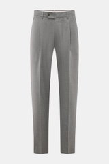 Front view of PT Torino Wool trousers 'Union Fit' grey mottled in lightweight virgin wool and silk blend fabric with smooth feel.

<p>The 'Union Fit' from trouser specialists PT TORINO is the perfect choice for the coming season. The lightweight fabric – 
