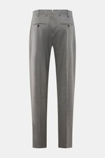 Alt tag (124 characters): Rear view of PT Torino Wool trousers 'Union Fit' grey mottled with jetted back pockets, smooth wool-silk fabric, regular fit.

Description:  
<p>The 'Union Fit' from trouser specialists PT TORINO is the perfect choice for the com