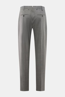 Alt tag (124 characters): Rear view of PT Torino Wool trousers 'Union Fit' grey mottled with jetted back pockets, smooth wool-silk fabric, regular fit.

Description:  
<p>The 'Union Fit' from trouser specialists PT TORINO is the perfect choice for the com