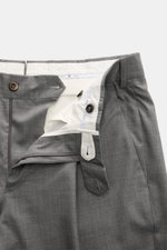 Alt tag (125 characters):  
Close-up front view of PT Torino Wool trousers 'Union Fit' grey mottled with open zip, button, and waistband details.

Description:  
<p>The 'Union Fit' from trouser specialists PT TORINO is the perfect choice for the coming se
