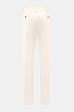 PT Torino Chinos 'Union Fit' cream shown from the back, featuring jetted back pockets with buttons, tapered cut, and soft cotton-silk twill fabric with slight stretch for spring and summer comfort.
