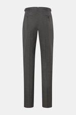 PT Torino Wool trousers 'Gentleman Fit' dark grey mottled, rear view, slim fit with double pleats, French pockets, side adjusters, and jetted back pockets. 

<p>For the exclusive trousers 'Gentleman Fit', PT TORINO has chosen virgin wool in lightweight Su