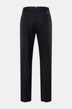 PT Torino Wollhose 'City' schwarz aus Super 160'S Schurwolle, Rückansicht, Regular Fit, Bundknöpfe, französische Taschen, offene Länge.